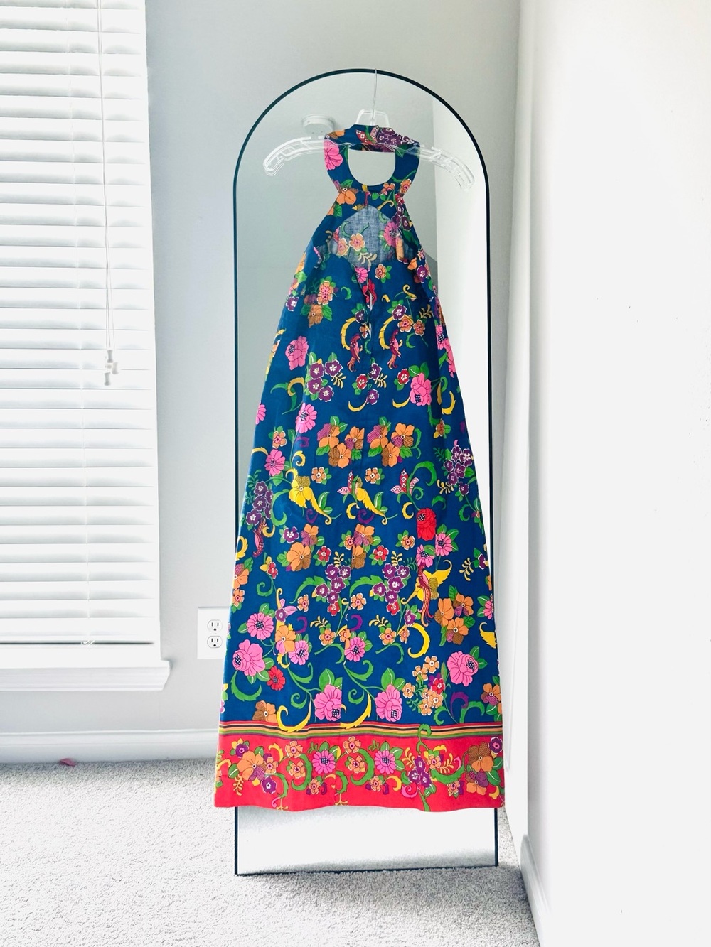 Vintage 60s Colorful Psychedelic Mod Floral Print Summer Maxi Dress - Picture 4 of 5